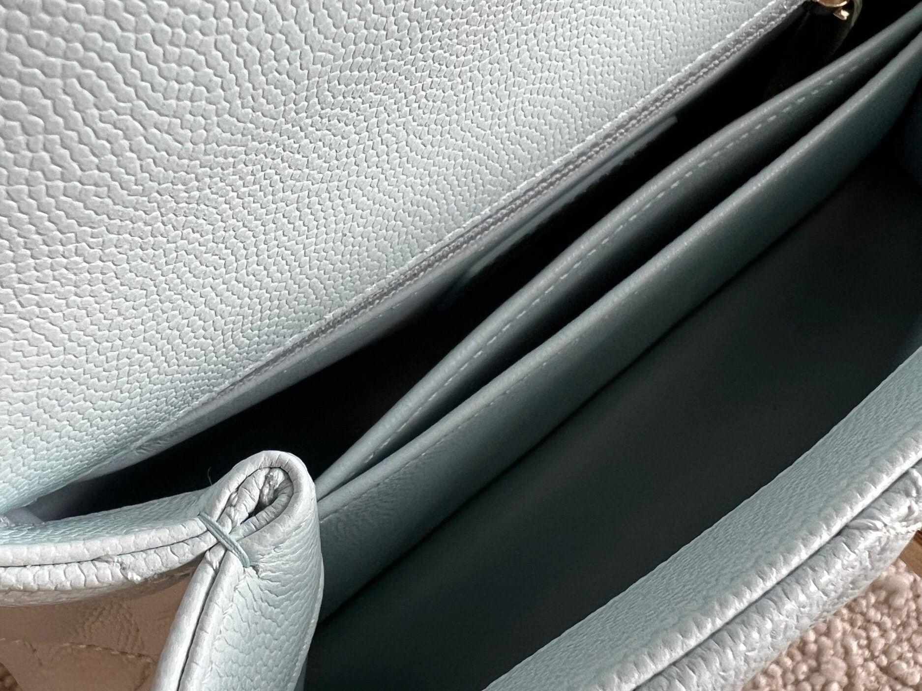 CHANEL Handbag 21K Light Blue Caviar Quilted Coco Handle Small LGHW - Redeluxe