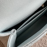 CHANEL Handbag 21K Light Blue Caviar Quilted Coco Handle Small LGHW - Redeluxe