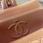 CHANEL Handbag 21K Medium Pink Iridescent Lambskin Quilted Classic Flap SHW - Redeluxe