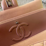 CHANEL Handbag 21K Medium Pink Iridescent Lambskin Quilted Classic Flap SHW - Redeluxe