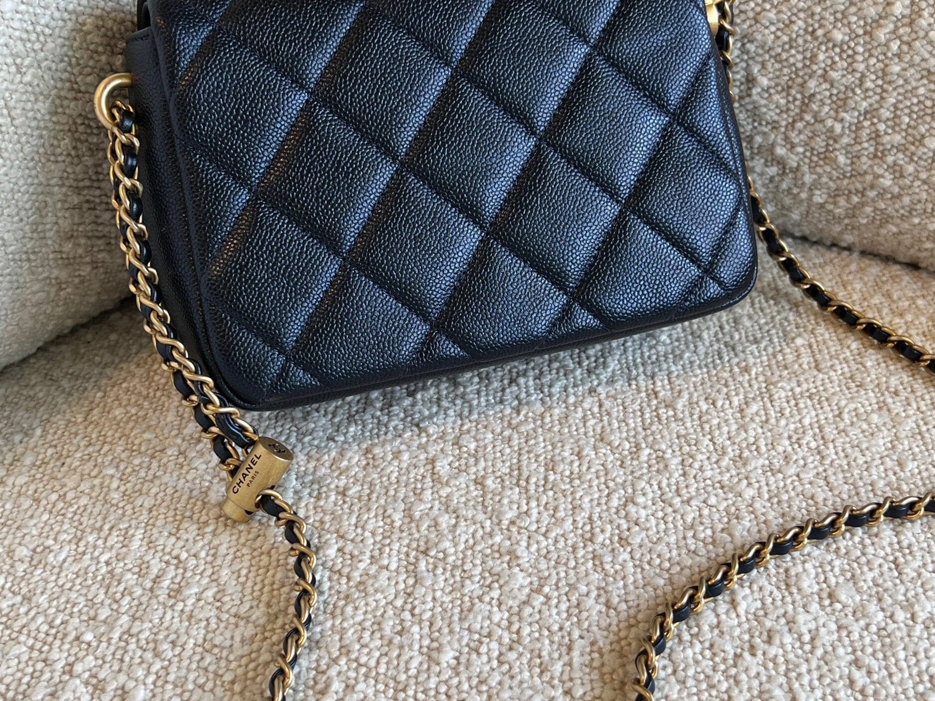 CHANEL Handbag 21K My Perfect Bag Iridescent Black Caviar Quilted AGHW - Redeluxe