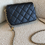 CHANEL Handbag 21K My Perfect Bag Iridescent Black Caviar Quilted AGHW - Redeluxe