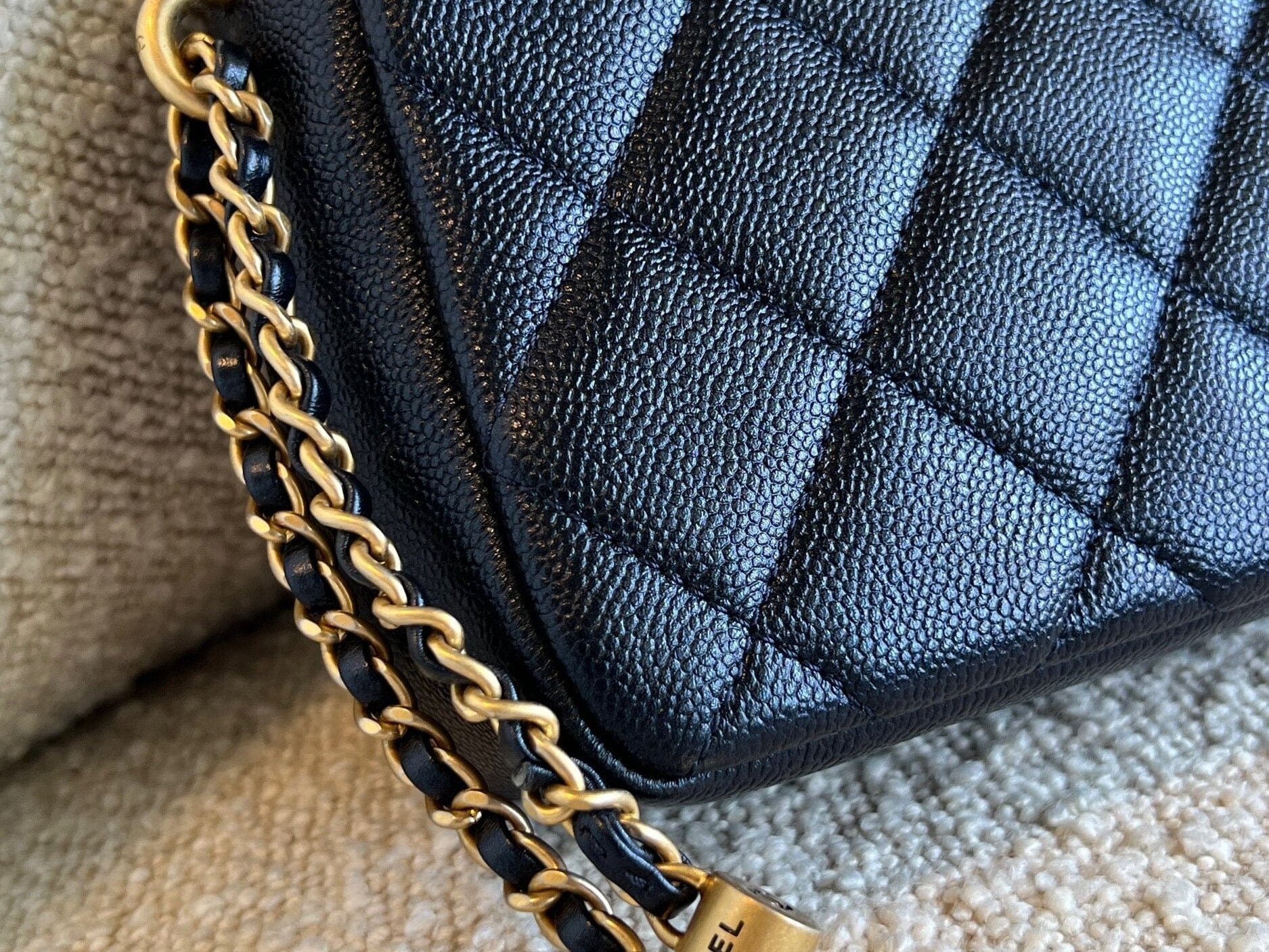 CHANEL Handbag 21K My Perfect Bag Iridescent Black Caviar Quilted AGHW - Redeluxe
