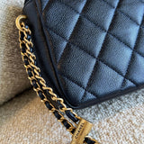 CHANEL Handbag 21K My Perfect Bag Iridescent Black Caviar Quilted AGHW - Redeluxe