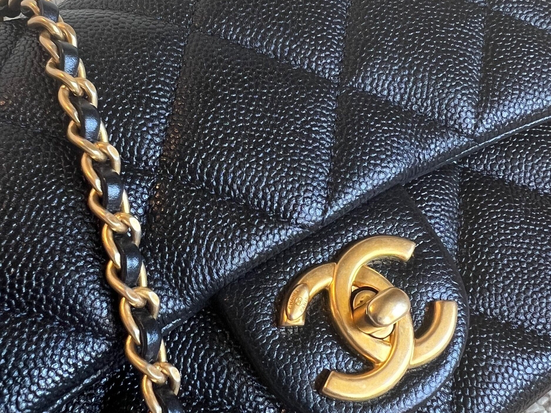 CHANEL Handbag 21K My Perfect Bag Iridescent Black Caviar Quilted AGHW - Redeluxe