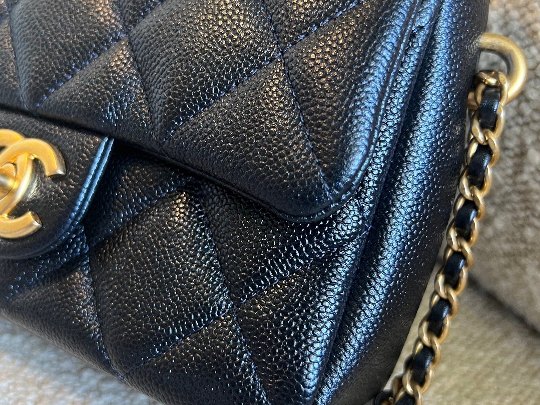 CHANEL Handbag 21K My Perfect Bag Iridescent Black Caviar Quilted AGHW - Redeluxe