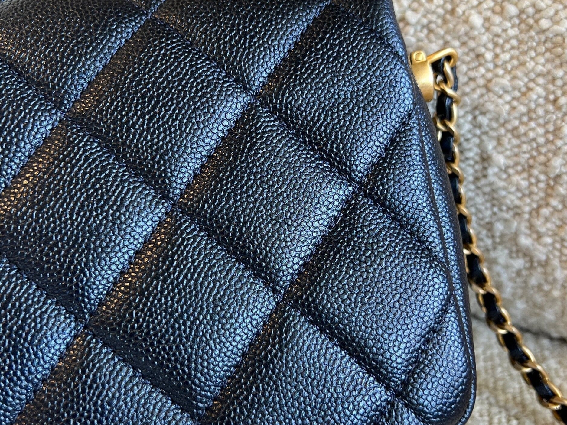 CHANEL Handbag 21K My Perfect Bag Iridescent Black Caviar Quilted AGHW - Redeluxe
