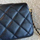 CHANEL Handbag 21K My Perfect Bag Iridescent Black Caviar Quilted AGHW - Redeluxe