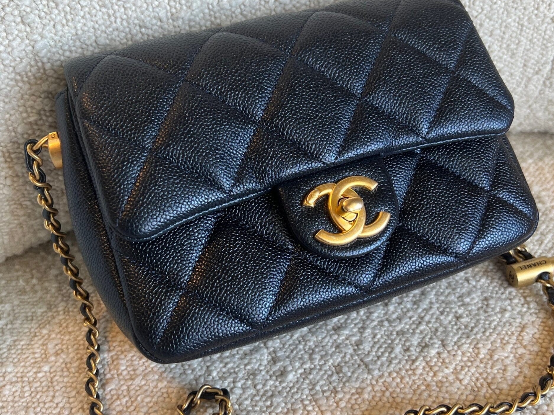 CHANEL Handbag 21K My Perfect Bag Iridescent Black Caviar Quilted AGHW - Redeluxe