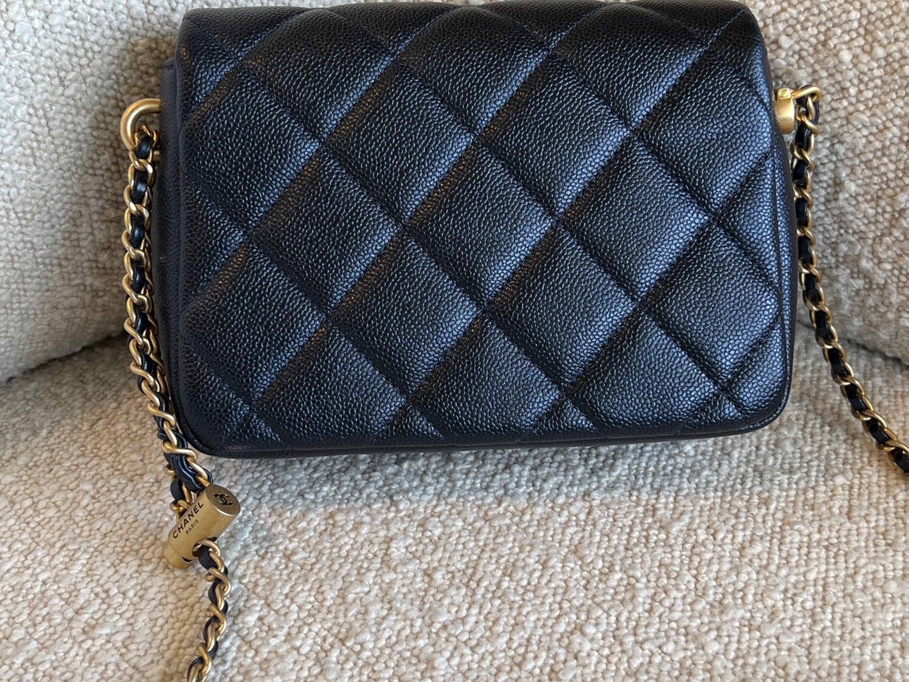 CHANEL Handbag 21K My Perfect Bag Iridescent Black Caviar Quilted AGHW - Redeluxe