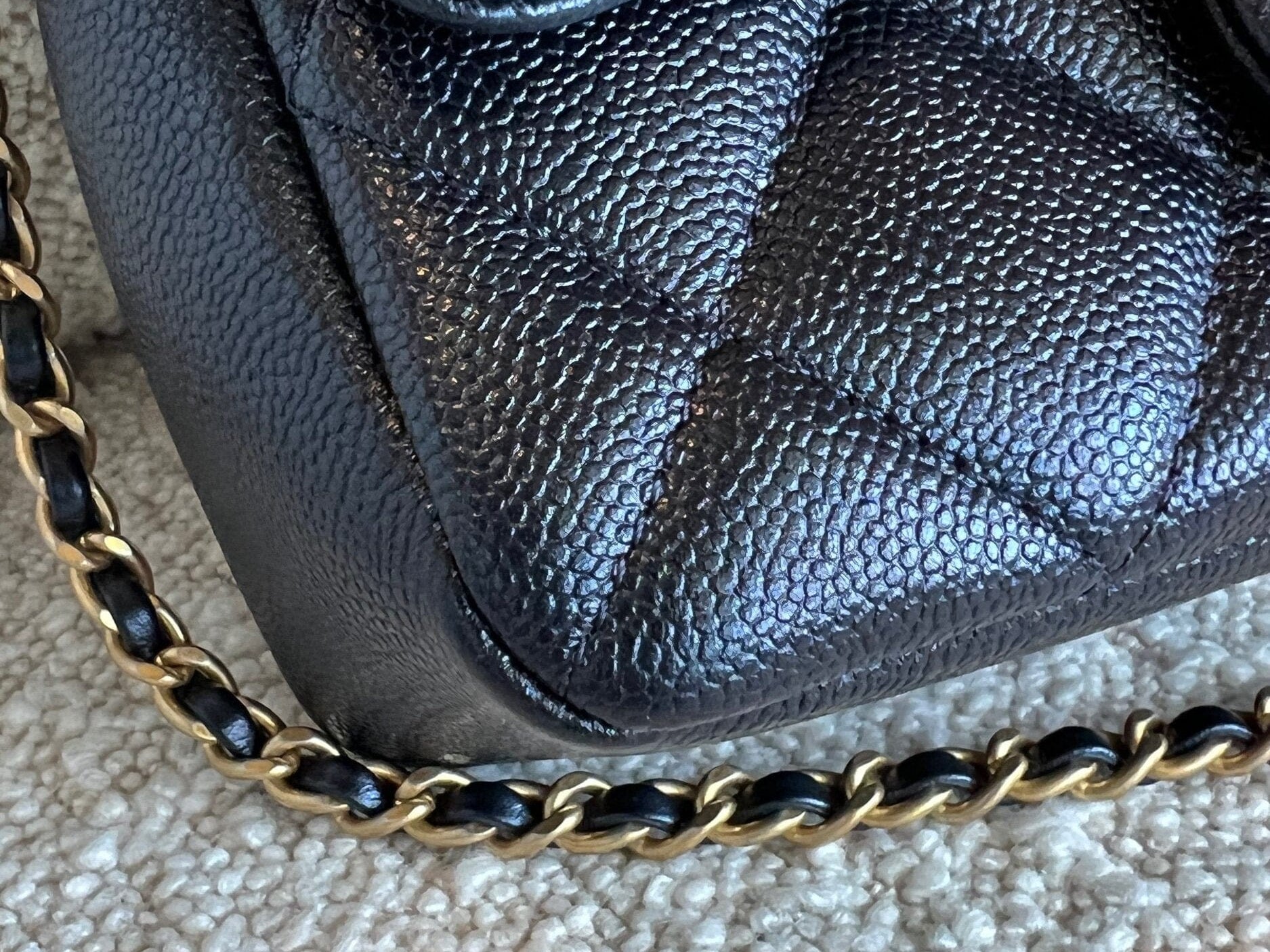 CHANEL Handbag 21K My Perfect Bag Iridescent Black Caviar Quilted AGHW - Redeluxe
