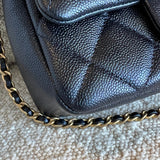 CHANEL Handbag 21K My Perfect Bag Iridescent Black Caviar Quilted AGHW - Redeluxe