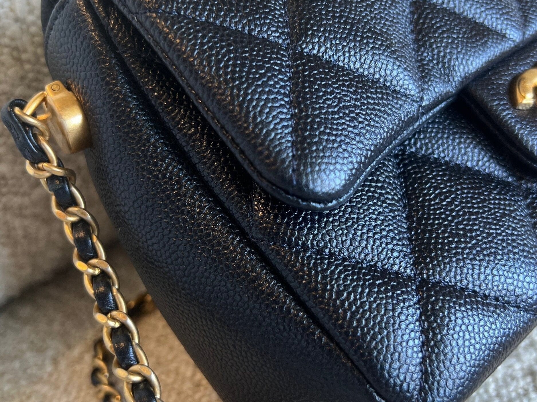 CHANEL Handbag 21K My Perfect Bag Iridescent Black Caviar Quilted AGHW - Redeluxe