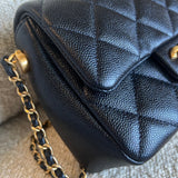CHANEL Handbag 21K My Perfect Bag Iridescent Black Caviar Quilted AGHW - Redeluxe