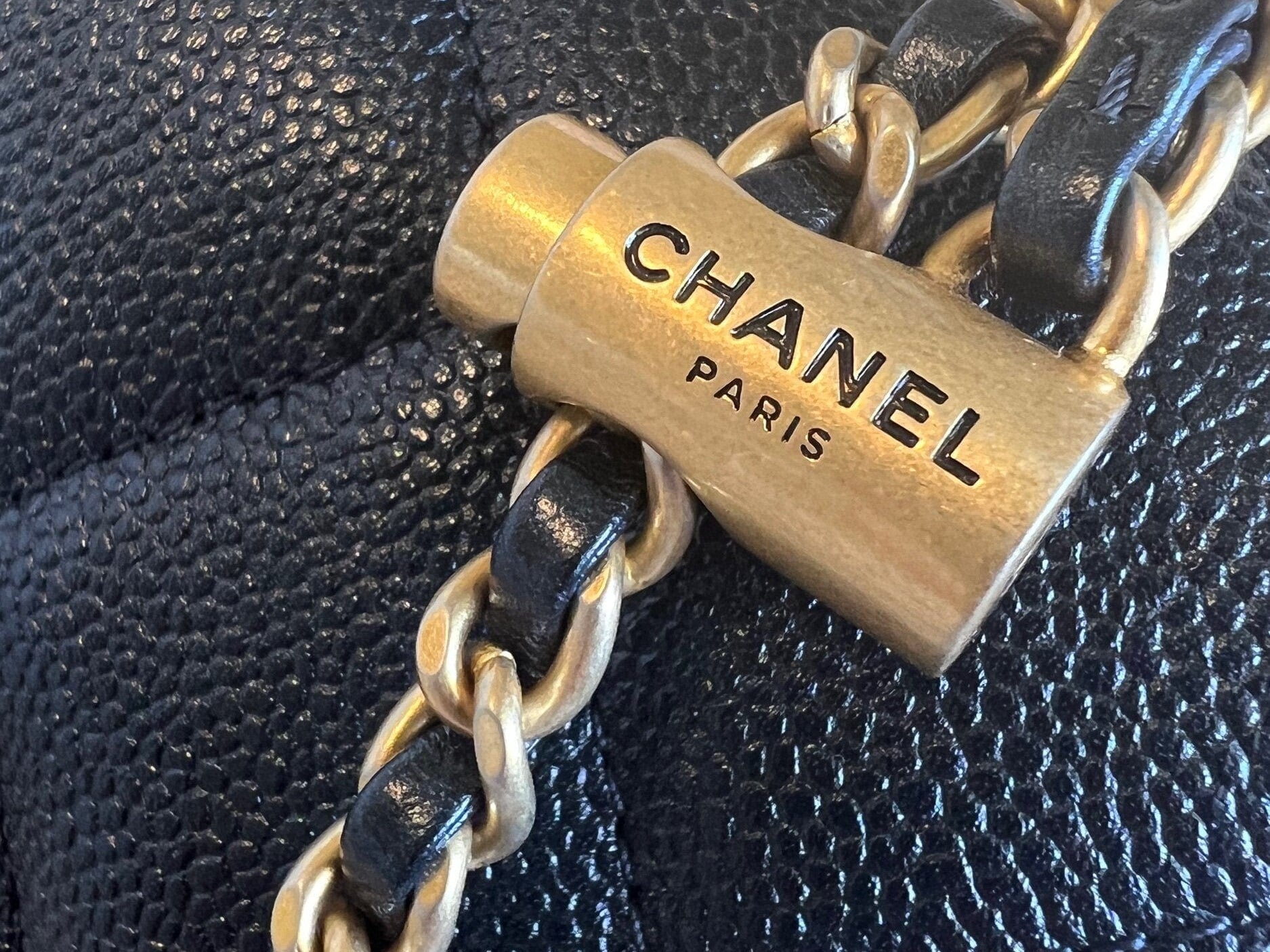 CHANEL Handbag 21K My Perfect Bag Iridescent Black Caviar Quilted AGHW - Redeluxe