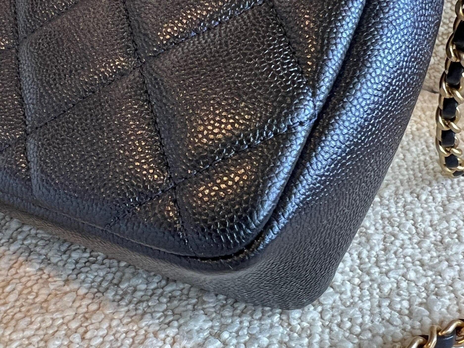 CHANEL Handbag 21K My Perfect Bag Iridescent Black Caviar Quilted AGHW - Redeluxe