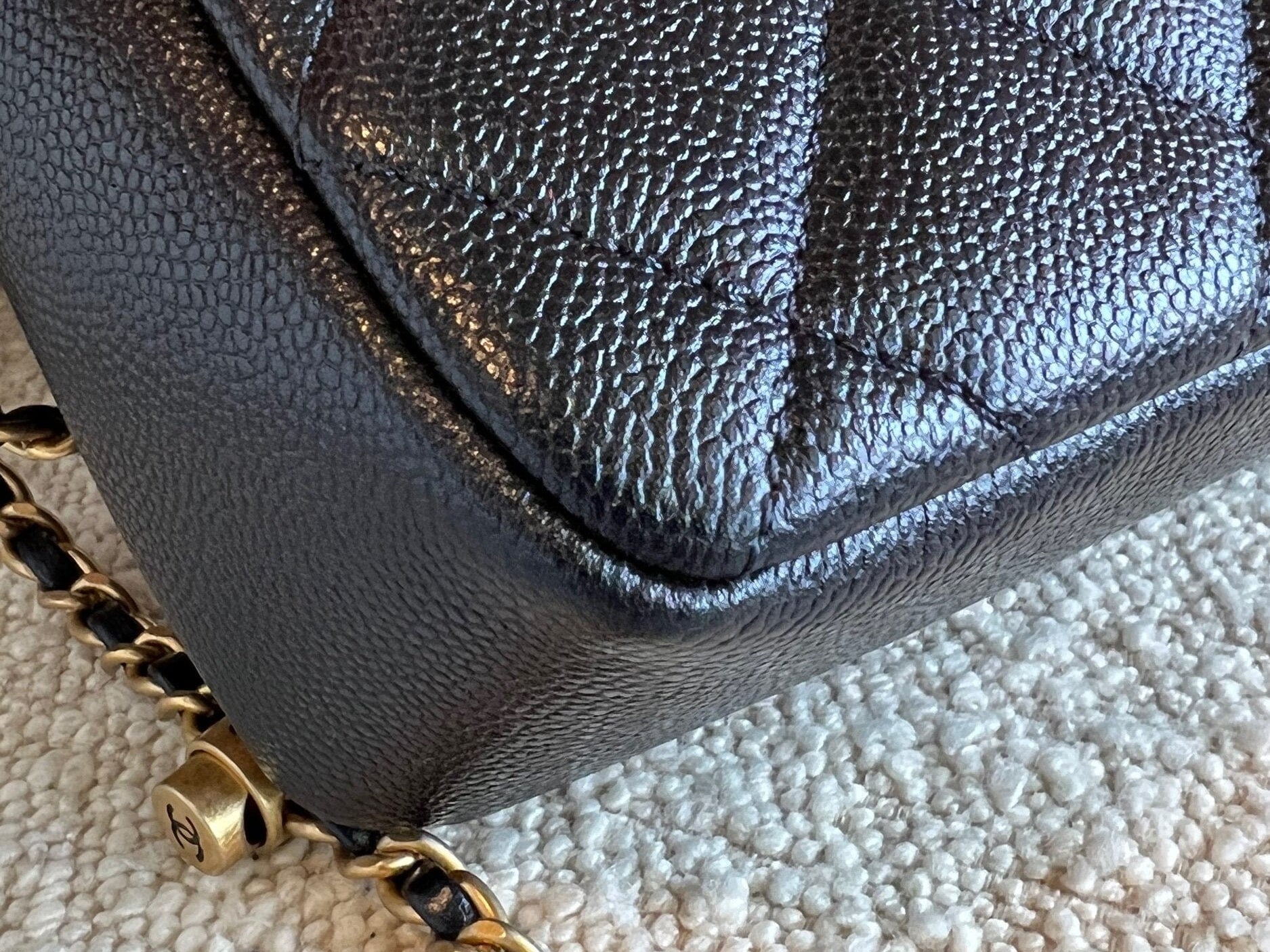 CHANEL Handbag 21K My Perfect Bag Iridescent Black Caviar Quilted AGHW - Redeluxe