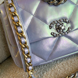 CHANEL Handbag 21K Purple/Blue Iridescent 19 Flap Small MHW - Redeluxe