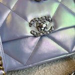 CHANEL Handbag 21K Purple/Blue Iridescent 19 Flap Small MHW - Redeluxe