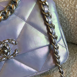 CHANEL Handbag 21K Purple/Blue Iridescent 19 Flap Small MHW - Redeluxe