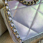 CHANEL Handbag 21K Purple/Blue Iridescent 19 Flap Small MHW - Redeluxe