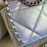 CHANEL Handbag 21K Purple/Blue Iridescent 19 Flap Small MHW - Redeluxe
