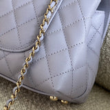 CHANEL Handbag 21K Quilted Coco Handle Lilac Caviar Small LGHW - Redeluxe