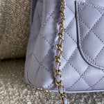 CHANEL Handbag 21K Quilted Coco Handle Lilac Caviar Small LGHW - Redeluxe