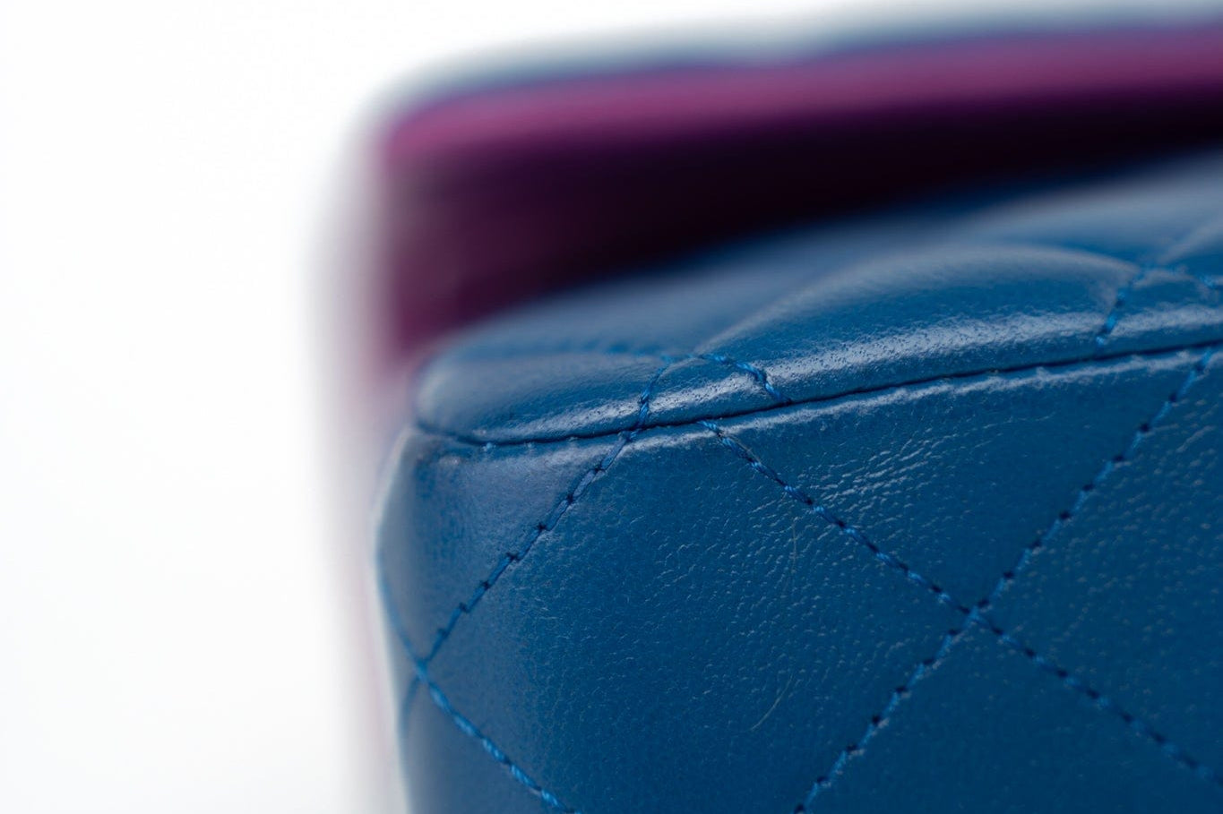 CHANEL Handbag 21P Blue Lambskin Quilted Classic Flap Medium Rainbow Hardware - Redeluxe