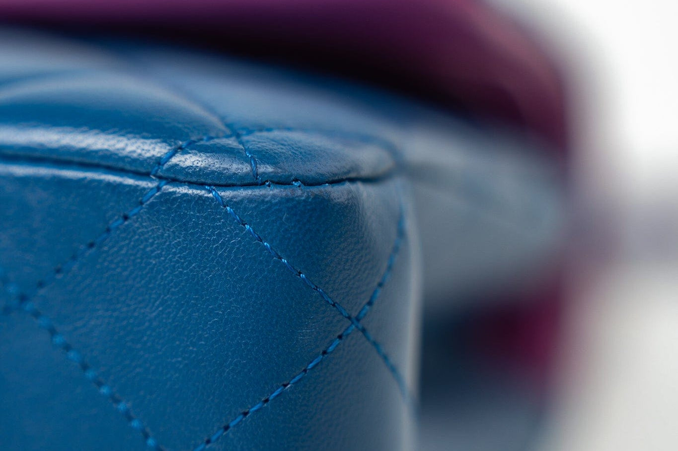 CHANEL Handbag 21P Blue Lambskin Quilted Classic Flap Medium Rainbow Hardware - Redeluxe