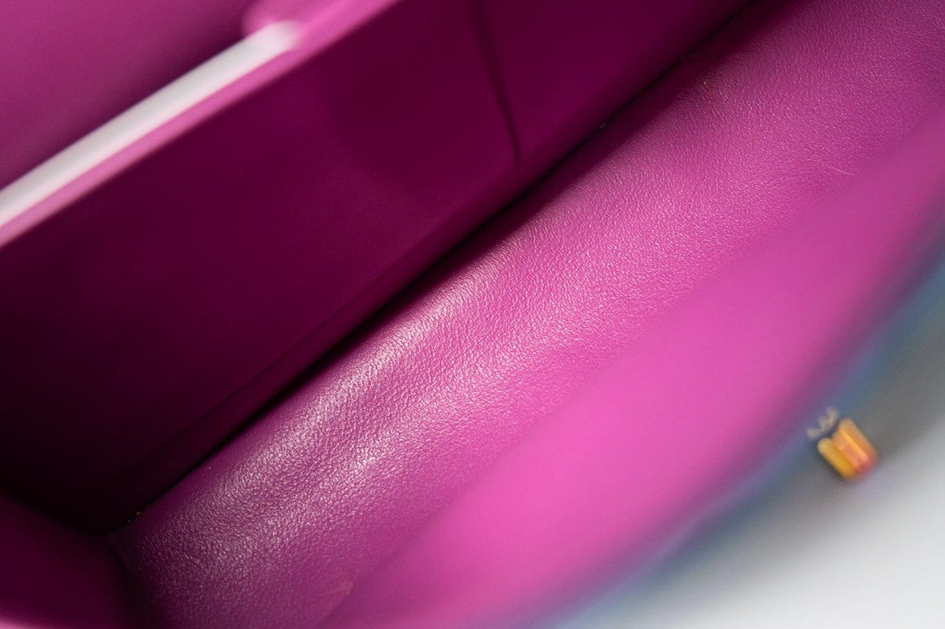 CHANEL Handbag 21P Blue Lambskin Quilted Classic Flap Medium Rainbow Hardware - Redeluxe