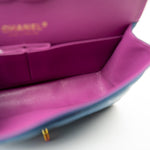 CHANEL Handbag 21P Blue Lambskin Quilted Classic Flap Medium Rainbow Hardware - Redeluxe