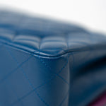 CHANEL Handbag 21P Blue Lambskin Quilted Classic Flap Medium Rainbow Hardware - Redeluxe