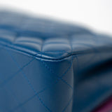 CHANEL Handbag 21P Blue Lambskin Quilted Classic Flap Medium Rainbow Hardware - Redeluxe