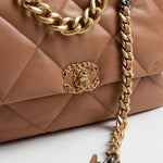 CHANEL Handbag 21P Caramel Lambskin Quilted 19 Flap Large Mixed Hardware - Redeluxe