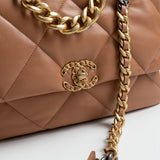 CHANEL Handbag 21P Caramel Lambskin Quilted 19 Flap Large Mixed Hardware - Redeluxe
