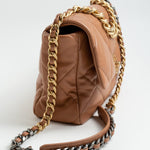 CHANEL Handbag 21P Caramel Lambskin Quilted 19 Flap Large Mixed Hardware - Redeluxe