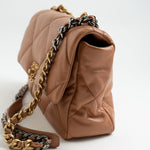 CHANEL Handbag 21P Caramel Lambskin Quilted 19 Flap Large Mixed Hardware - Redeluxe