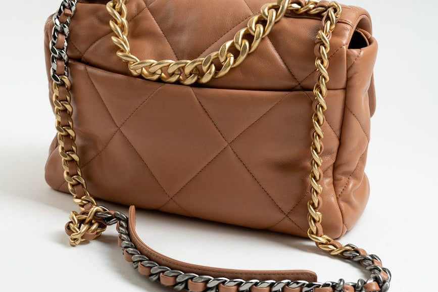 CHANEL Handbag 21P Caramel Lambskin Quilted 19 Flap Large Mixed Hardware - Redeluxe