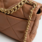 CHANEL Handbag 21P Caramel Lambskin Quilted 19 Flap Large Mixed Hardware - Redeluxe