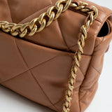 CHANEL Handbag 21P Caramel Lambskin Quilted 19 Flap Large Mixed Hardware - Redeluxe