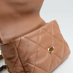 CHANEL Handbag 21P Caramel Lambskin Quilted 19 Flap Large Mixed Hardware - Redeluxe