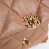 CHANEL Handbag 21P Caramel Lambskin Quilted 19 Flap Large Mixed Hardware - Redeluxe