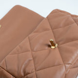 CHANEL Handbag 21P Caramel Lambskin Quilted 19 Flap Large Mixed Hardware - Redeluxe