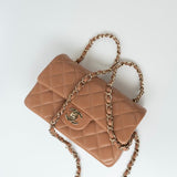 CHANEL Handbag 21P Caramel Lambskin Quilted Mini Rectangular Single Flap LGHW - Redeluxe