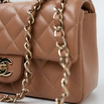 CHANEL Handbag 21P Caramel Lambskin Quilted Mini Rectangular Single Flap LGHW - Redeluxe