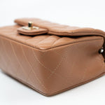 CHANEL Handbag 21P Caramel Lambskin Quilted Mini Rectangular Single Flap LGHW - Redeluxe