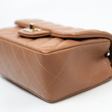 CHANEL Handbag 21P Caramel Lambskin Quilted Mini Rectangular Single Flap LGHW - Redeluxe