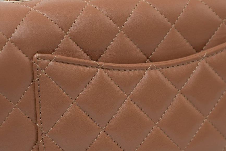 CHANEL Handbag 21P Caramel Lambskin Quilted Mini Rectangular Single Flap LGHW - Redeluxe