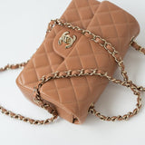 CHANEL Handbag 21P Caramel Lambskin Quilted Mini Rectangular Single Flap LGHW - Redeluxe